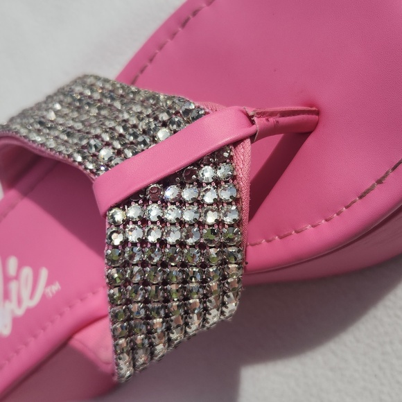 Barbie x Forever 21 Pink Rhinestone Platform Wedge Sandals - Size 8 - Picture 2 of 11
